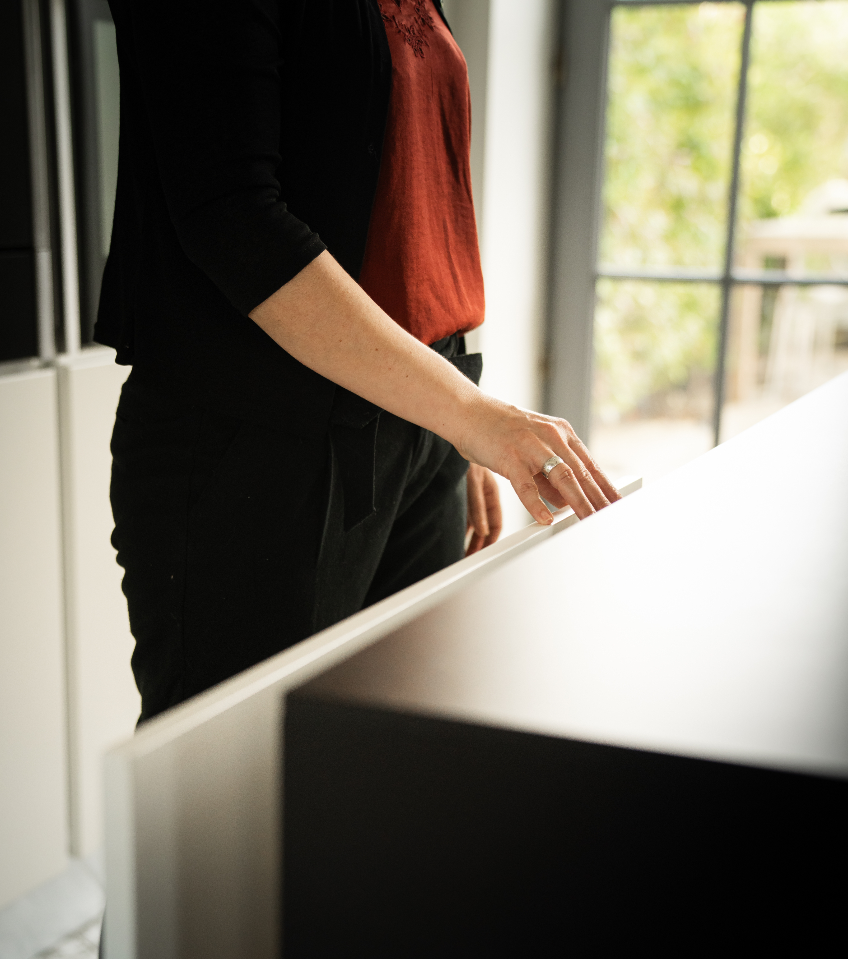 Détail d'un plan de travail lors d'un rendez-vous client