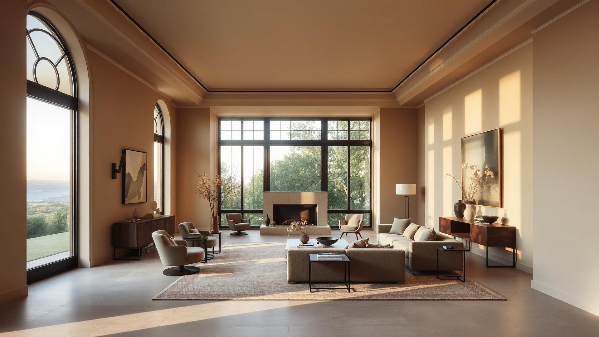 Intérieur lumineux aux tons chauds